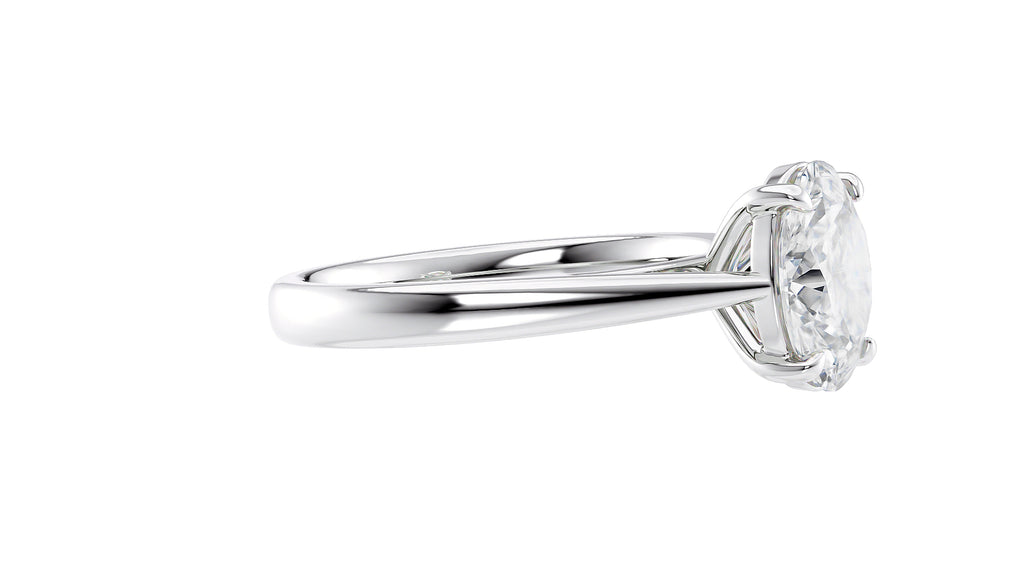 Oval Solitaire Tapered Band Diamond Engagement Ring