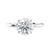 Round brilliant solitaire natural diamond engagement ring in white gold front view. 