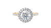 Round Halo Classic Diamond Band Engagement Ring