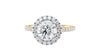 Round Halo Classic Diamond Band Engagement Ring