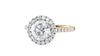 Round Halo Classic Diamond Band Engagement Ring