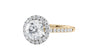 Round Halo Classic Diamond Band Engagement Ring