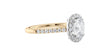 Round Halo Classic Diamond Band Engagement Ring