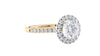 Round Halo Classic Diamond Band Engagement Ring