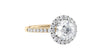 Round Halo Classic Diamond Band Engagement Ring
