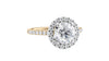 Round Halo Classic Diamond Band Engagement Ring