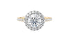 Round Halo Classic Diamond Band Engagement Ring