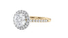 Round Halo Classic Diamond Band Engagement Ring