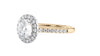 Round Halo Classic Diamond Band Engagement Ring