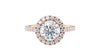 Round Halo Classic Diamond Band Engagement Ring