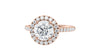 Round Halo Classic Diamond Band Engagement Ring