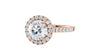 Round Halo Classic Diamond Band Engagement Ring