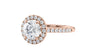 Round Halo Classic Diamond Band Engagement Ring