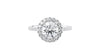 Round Halo Classic Diamond Band Engagement Ring