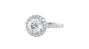Round Halo Classic Diamond Band Engagement Ring