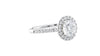 Round Halo Classic Diamond Band Engagement Ring