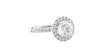 Round Halo Classic Diamond Band Engagement Ring