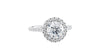 Round Halo Classic Diamond Band Engagement Ring