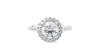 Round Halo Classic Diamond Band Engagement Ring