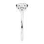 6 claw solitaire lab grown diamond engagement ring white gold end view.