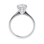 6 claw solitaire lab grown diamond engagement ring white gold side view.