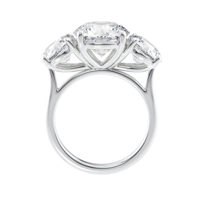 Round Trilogy 3 Stone Lab Grown Lab Diamond Engagement Ring For Sale ...