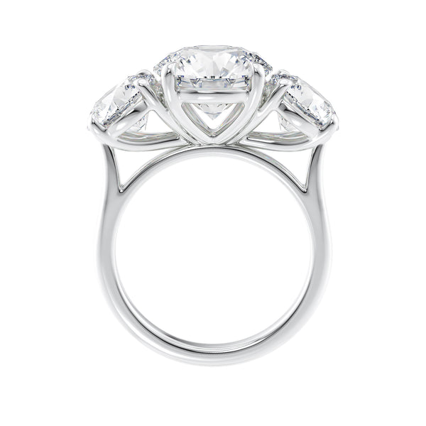 Round Trilogy 3 Stone Lab Grown Lab Diamond Engagement Ring For Sale ...