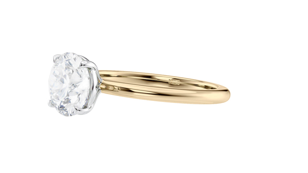 Round Solitaire Slim Band Diamond Engagement Ring