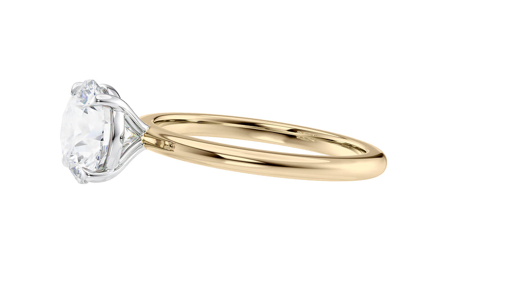 Round Solitaire Slim Band Diamond Engagement Ring
