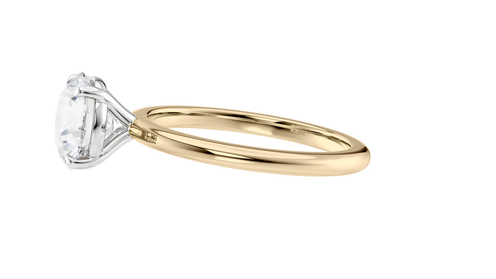 Round Solitaire Slim Band Diamond Engagement Ring