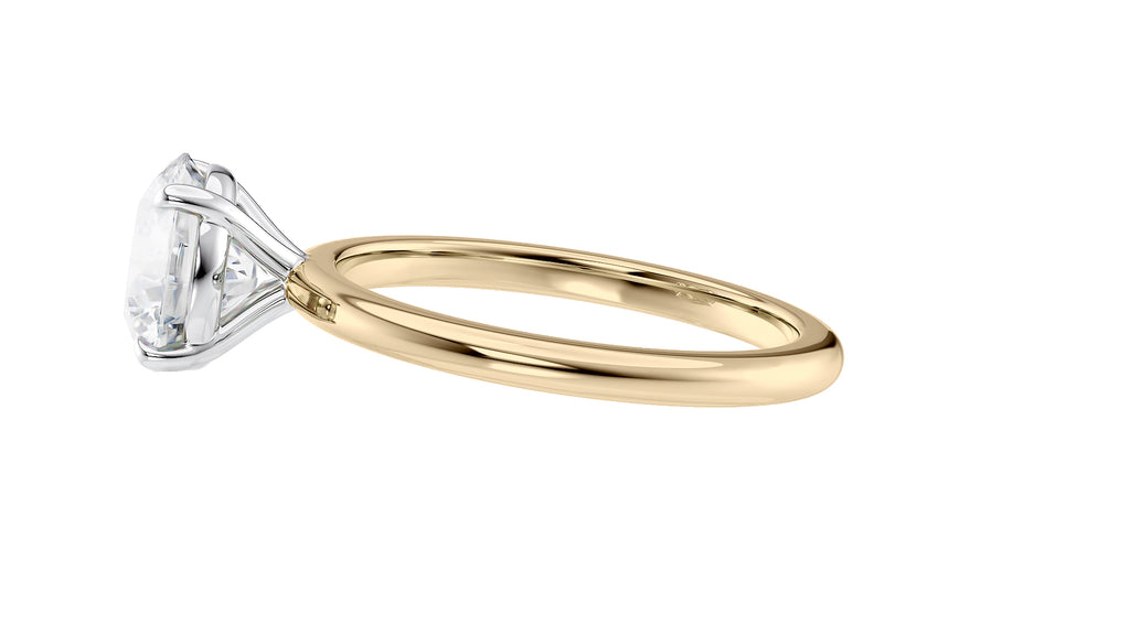 Round Solitaire Slim Band Diamond Engagement Ring