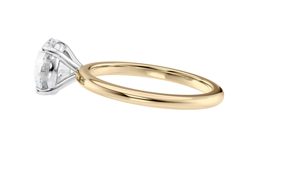 Round Solitaire Slim Band Diamond Engagement Ring