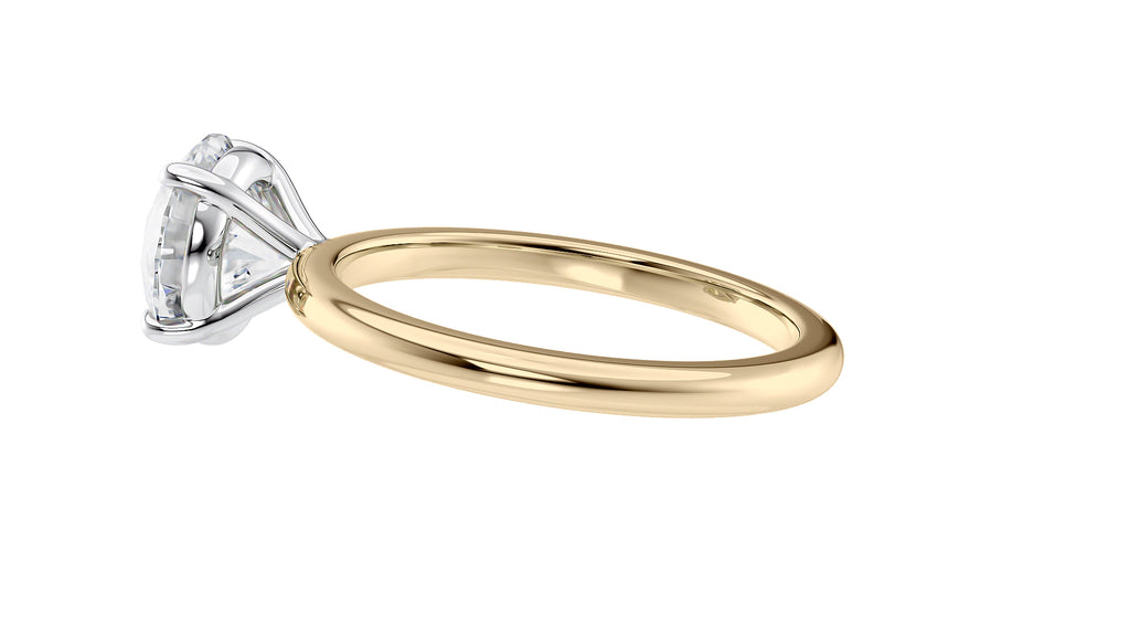 Round Solitaire Slim Band Diamond Engagement Ring