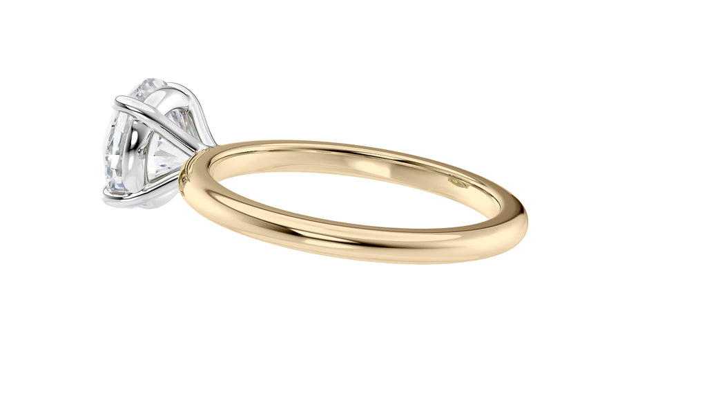 Round Solitaire Slim Band Diamond Engagement Ring