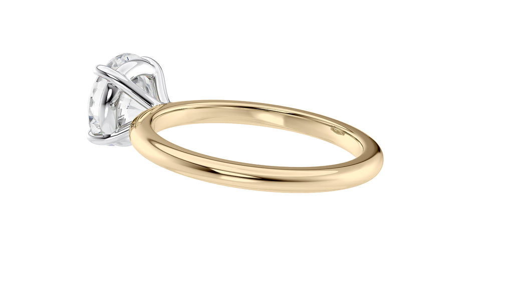 Round Solitaire Slim Band Diamond Engagement Ring