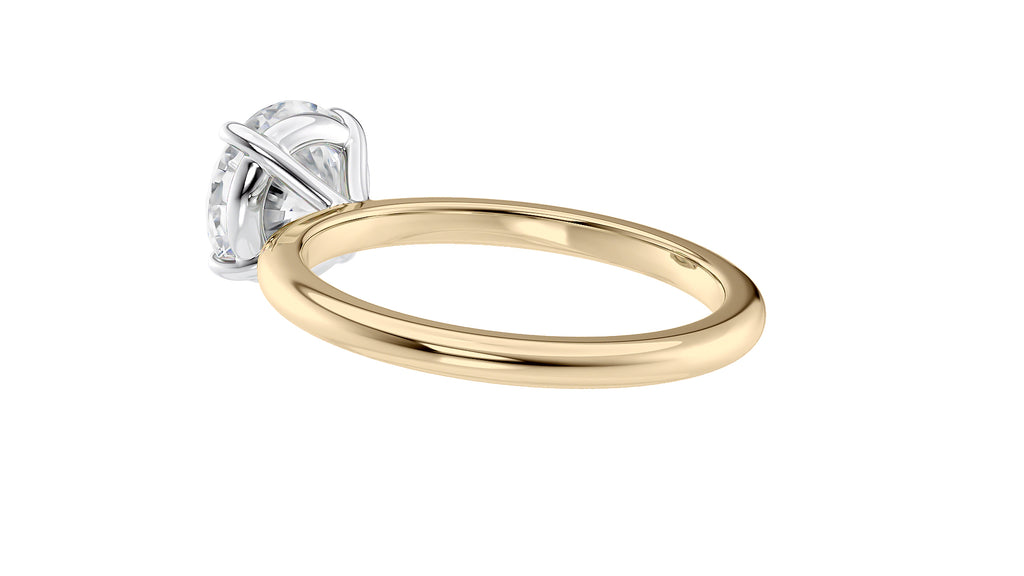 Round Solitaire Slim Band Diamond Engagement Ring