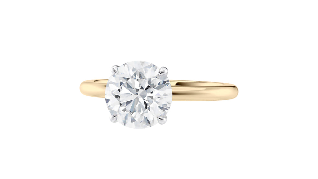 Round Solitaire Slim Band Diamond Engagement Ring