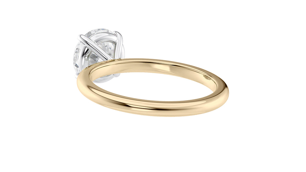 Round Solitaire Slim Band Diamond Engagement Ring