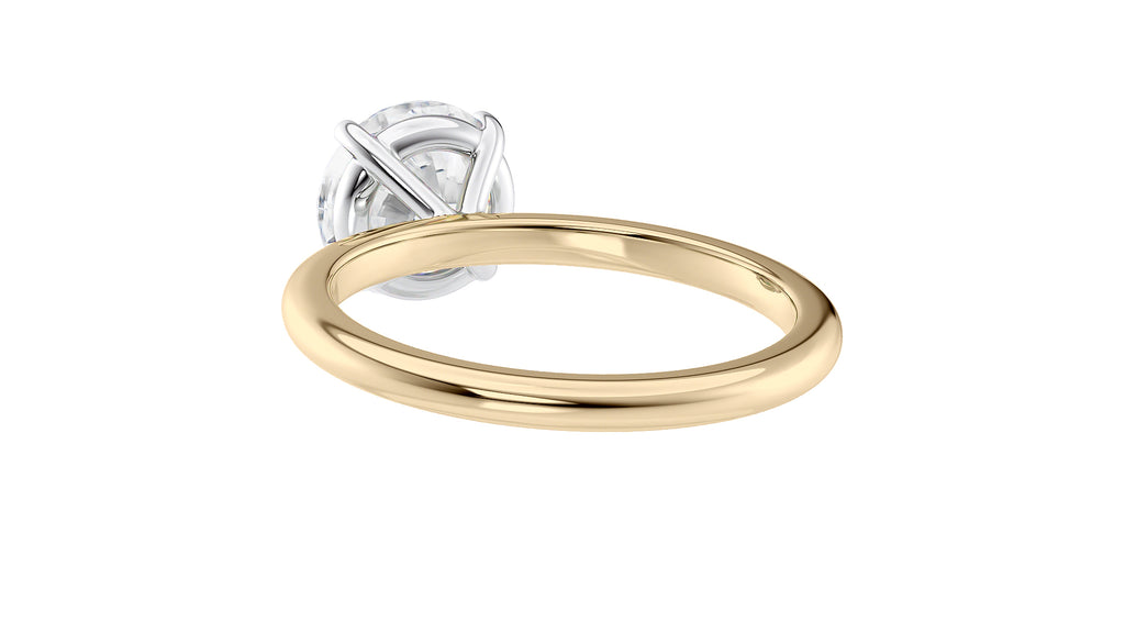 Round Solitaire Slim Band Diamond Engagement Ring