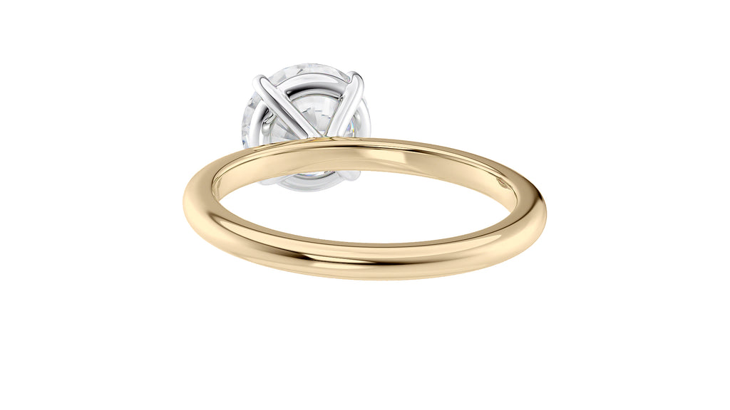 Round Solitaire Slim Band Diamond Engagement Ring