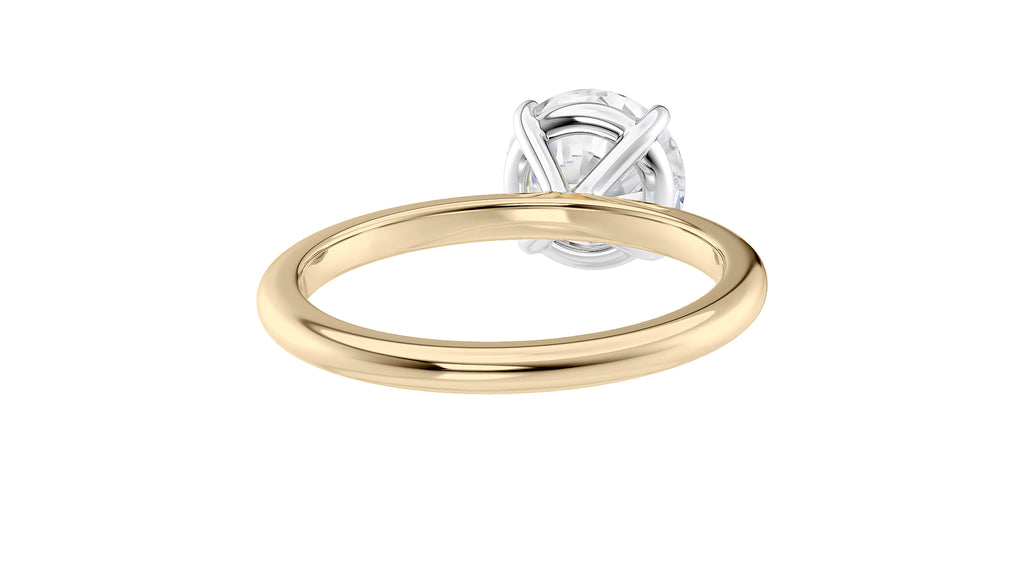 Round Solitaire Slim Band Diamond Engagement Ring