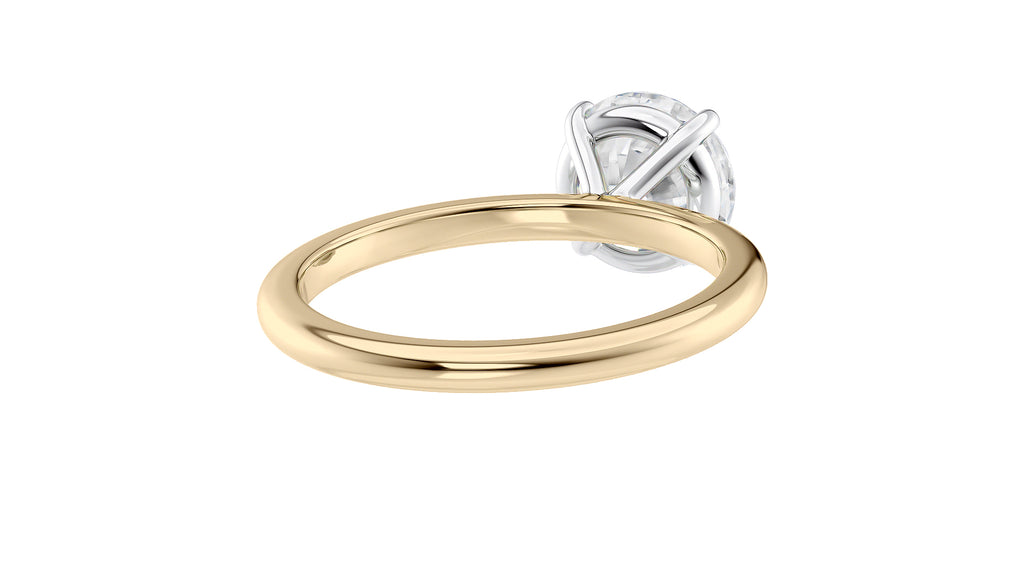 Round Solitaire Slim Band Diamond Engagement Ring