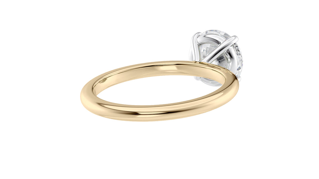 Round Solitaire Slim Band Diamond Engagement Ring