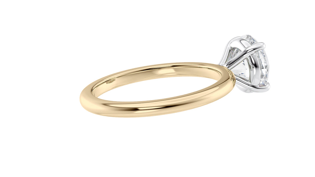 Round Solitaire Slim Band Diamond Engagement Ring