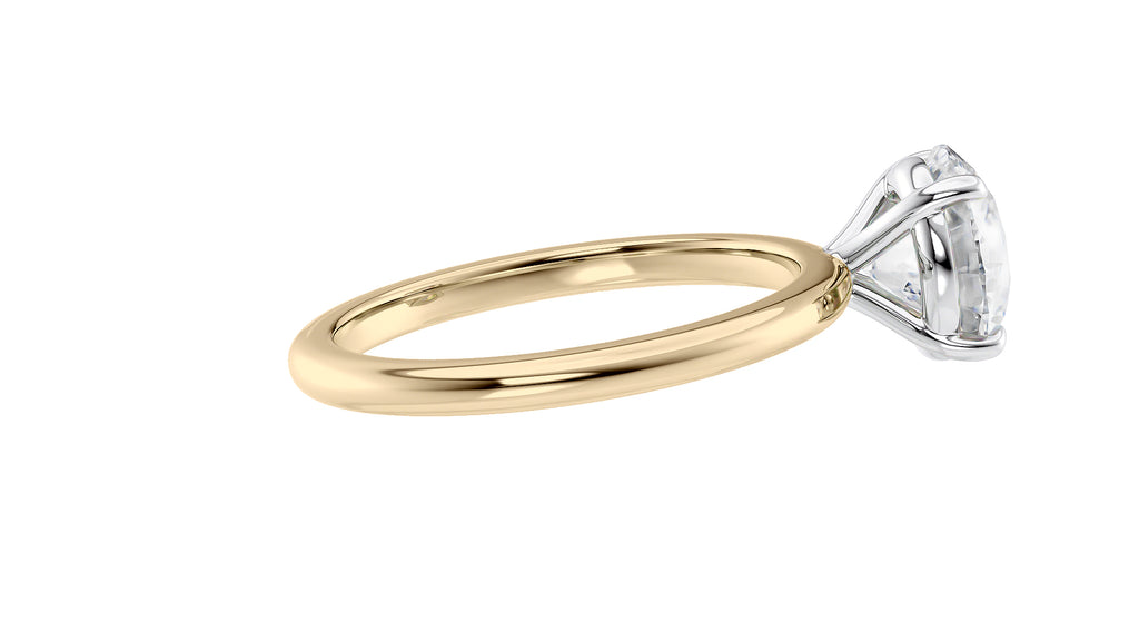 Round Solitaire Slim Band Diamond Engagement Ring