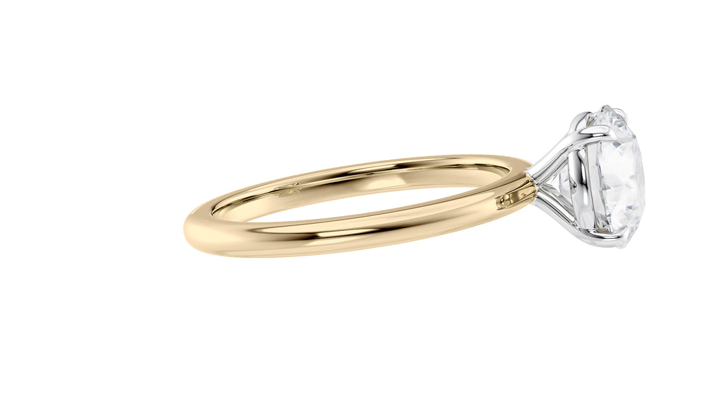 Round Solitaire Slim Band Diamond Engagement Ring
