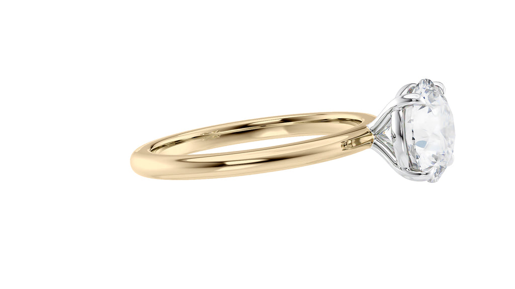 Round Solitaire Slim Band Diamond Engagement Ring