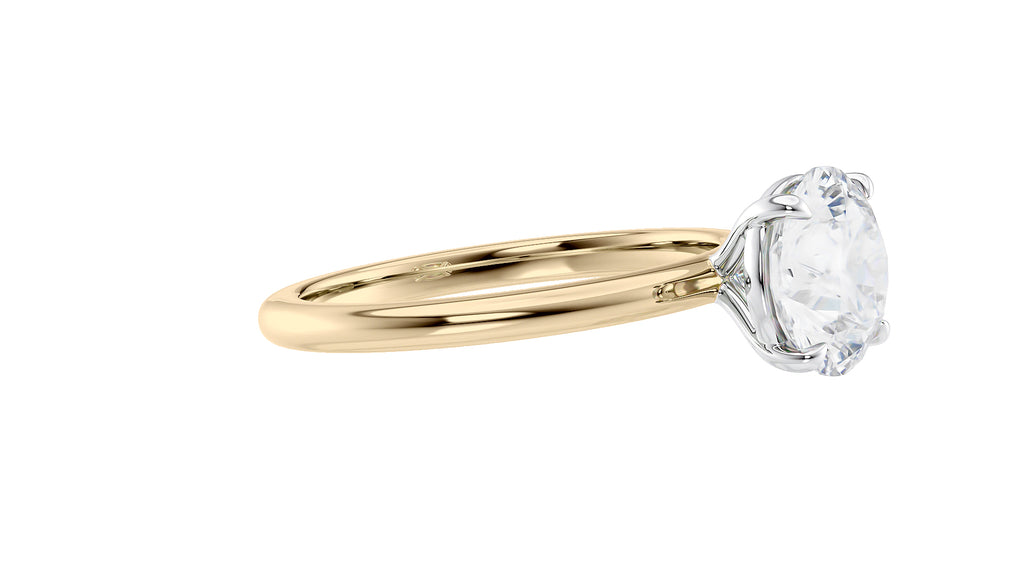Round Solitaire Slim Band Diamond Engagement Ring