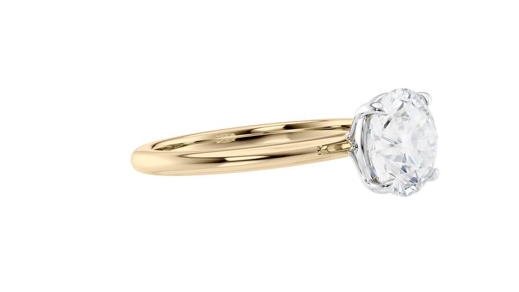 Round Solitaire Slim Band Diamond Engagement Ring