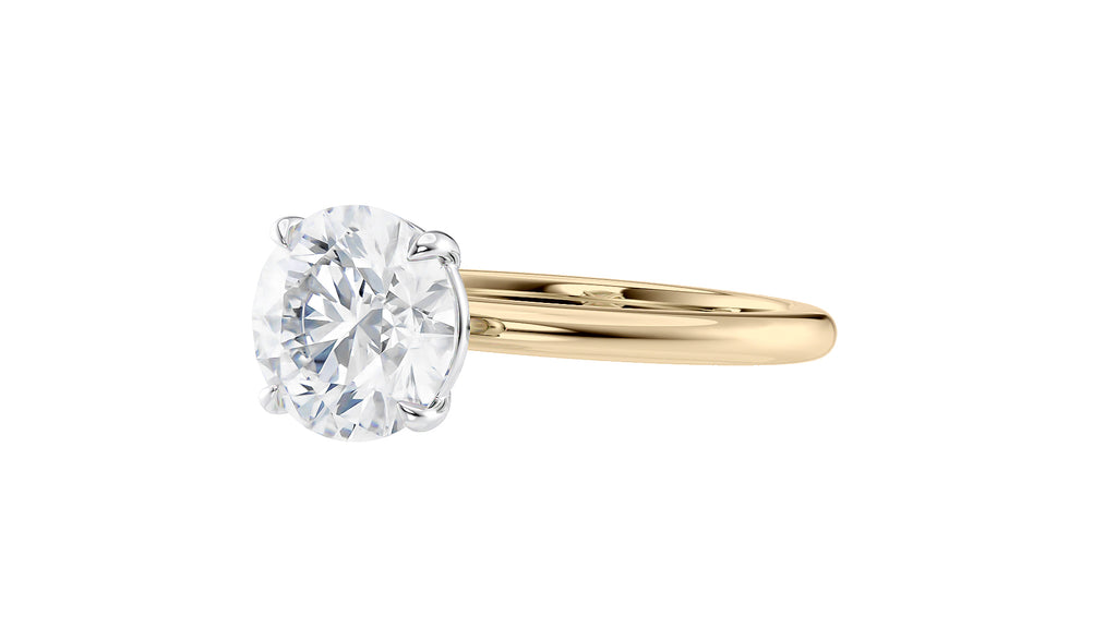 Round Solitaire Slim Band Diamond Engagement Ring
